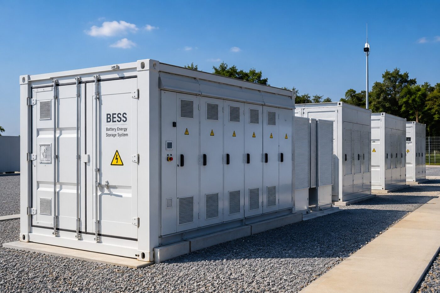 Sistema de armazenamento de energia em baterias BESS em contentores